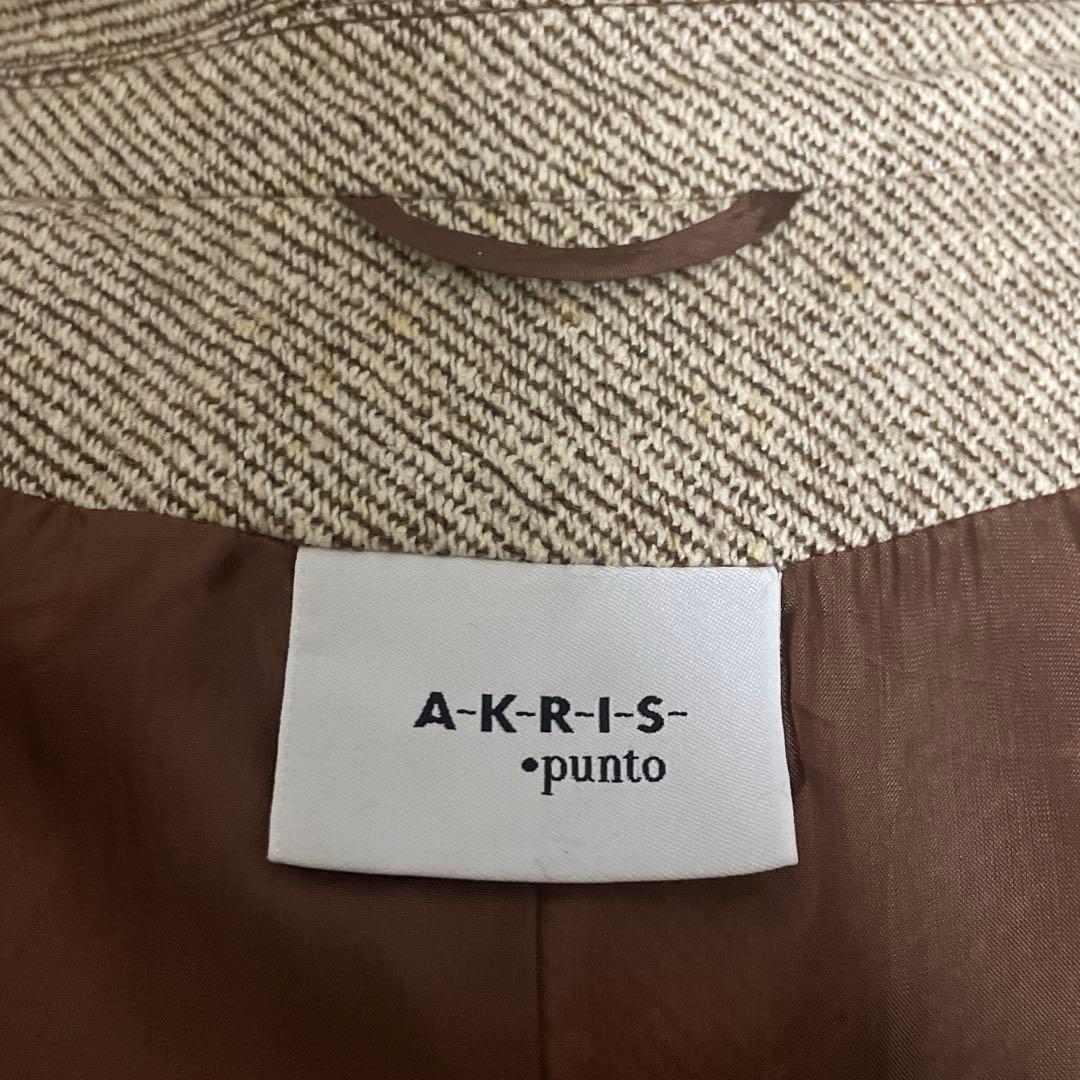 美品　AKRIS 良デザインジャケット　2way ウール　シルク　スイス製