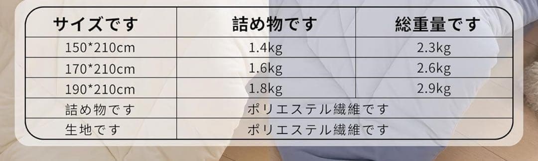 掛け布団 セミダブル　４枚セット　170x210 肌掛け布団 オールシーズン