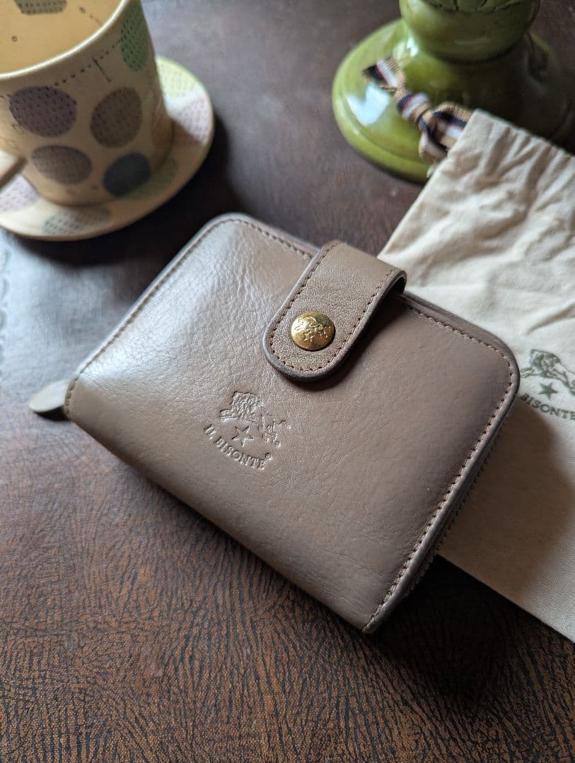 イルビゾンテ ラウンドジップウォレット トルトラグレー 男女兼用