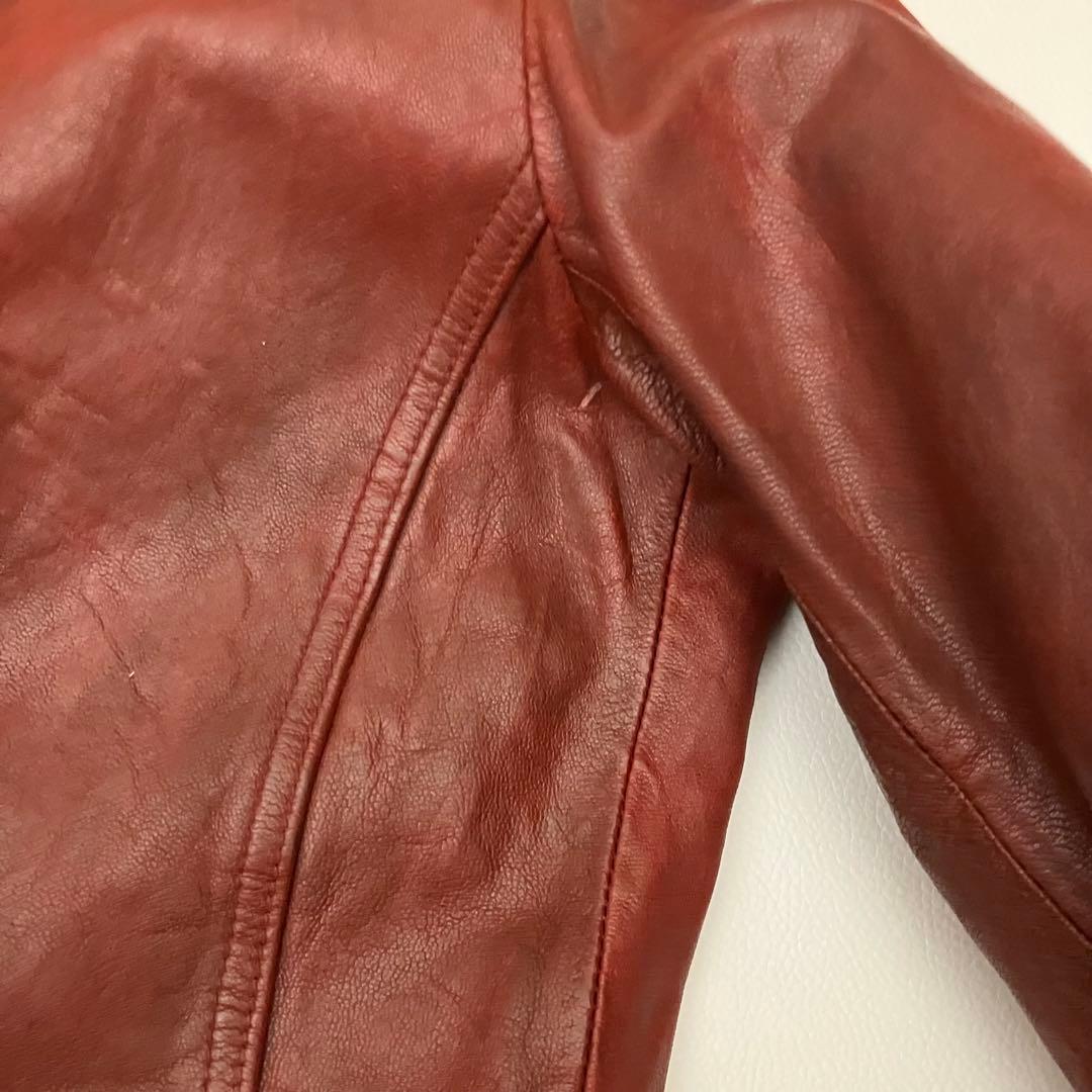 ✨希少　30周年✨ニコル　レザージャケット　シングルライダース　ジップアップ　赤