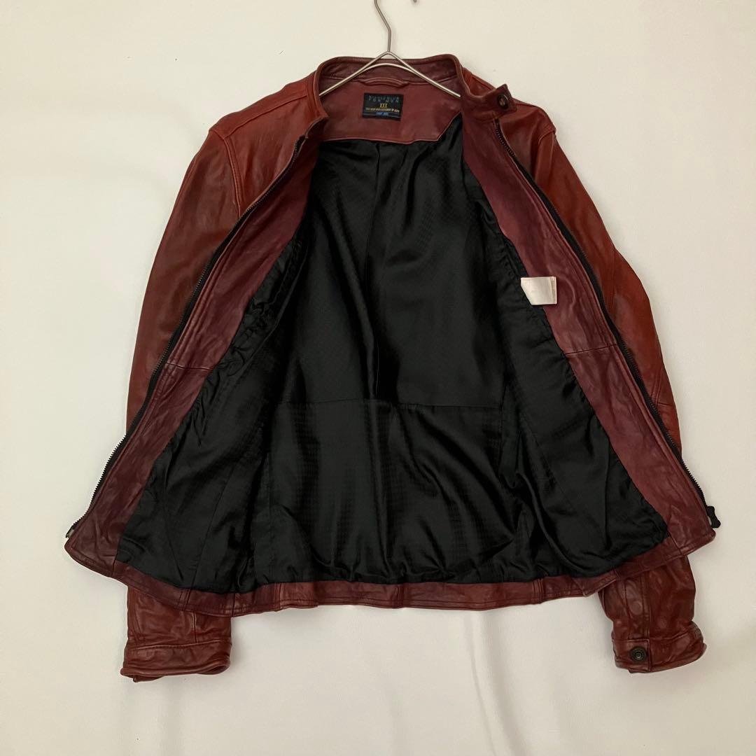 ✨希少　30周年✨ニコル　レザージャケット　シングルライダース　ジップアップ　赤