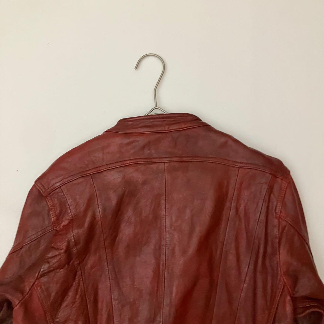 ✨希少　30周年✨ニコル　レザージャケット　シングルライダース　ジップアップ　赤