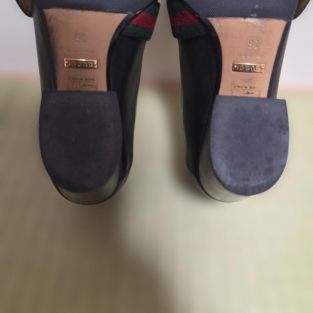 GUCCI マーモント シェリーライン パンプス 黒 36 GG