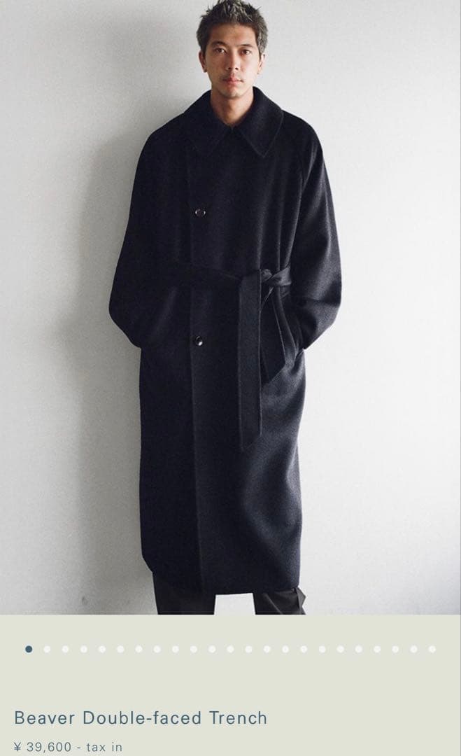 【新作・新品・未使用】LIDNM ロングコートウール ネイビー コート