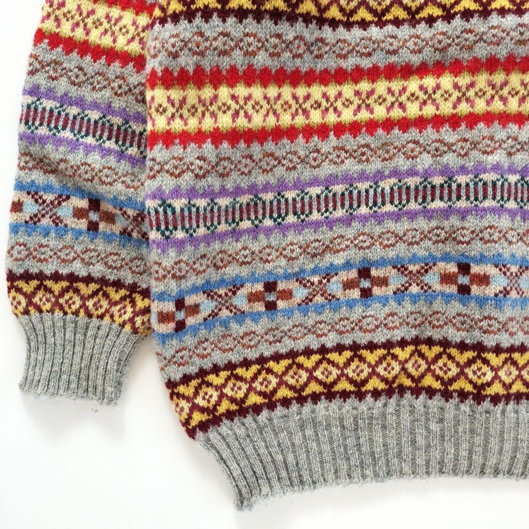 ジャミーソンズ フェアアイル ニット Vネック カーディガン グレー【Ｌ】