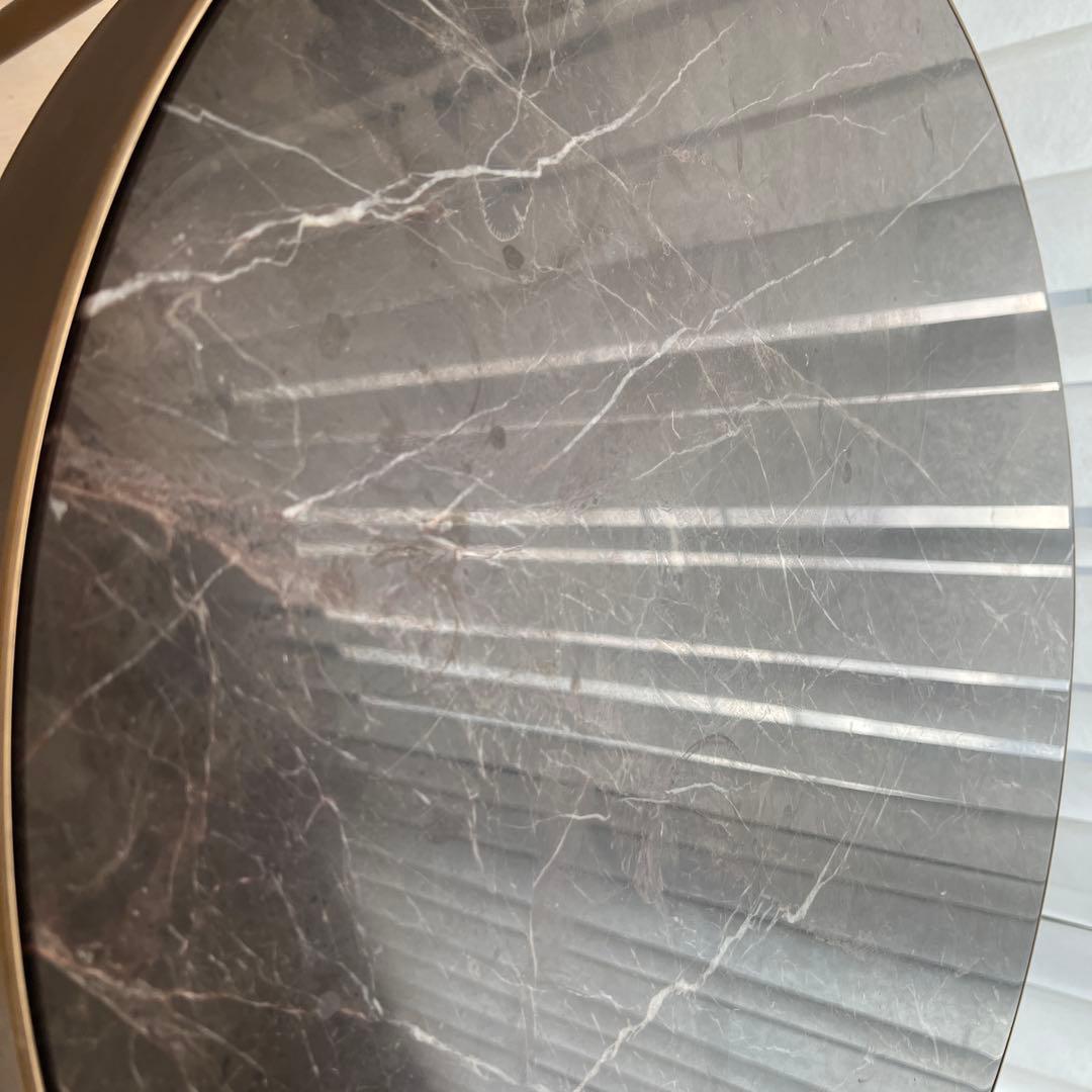 60cm大理石円形テーブル　脚ブロンズゴールド