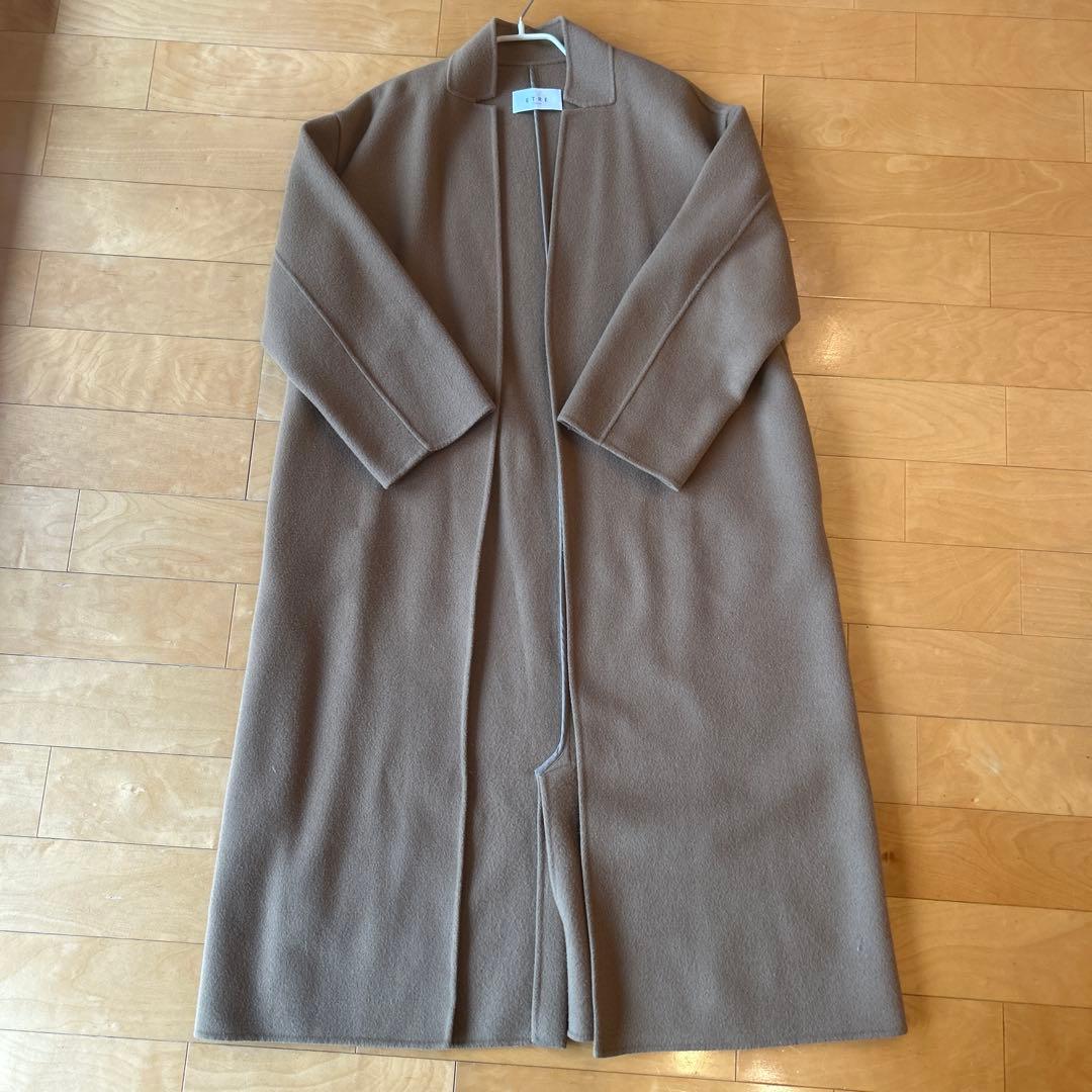 【ETRE TOKYO】 リバーロングフーディーストールコート(キャメル)