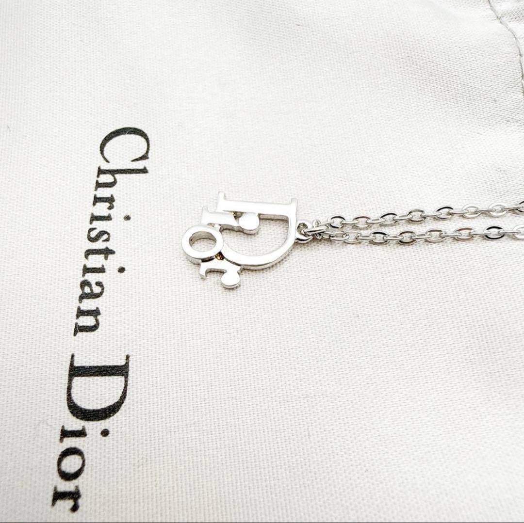 2971-1 極美品✨　Dior　ネックレス　CD ロゴ　希少　シルバー