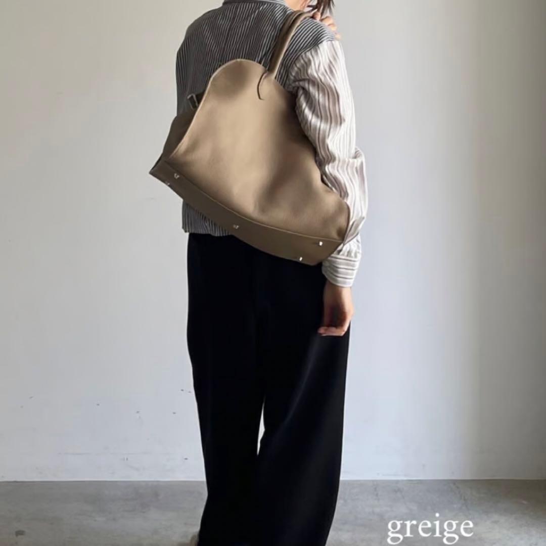 【JISTORY】未使用品 ジストリー シボ革 サイドベルトボストン グレージュ