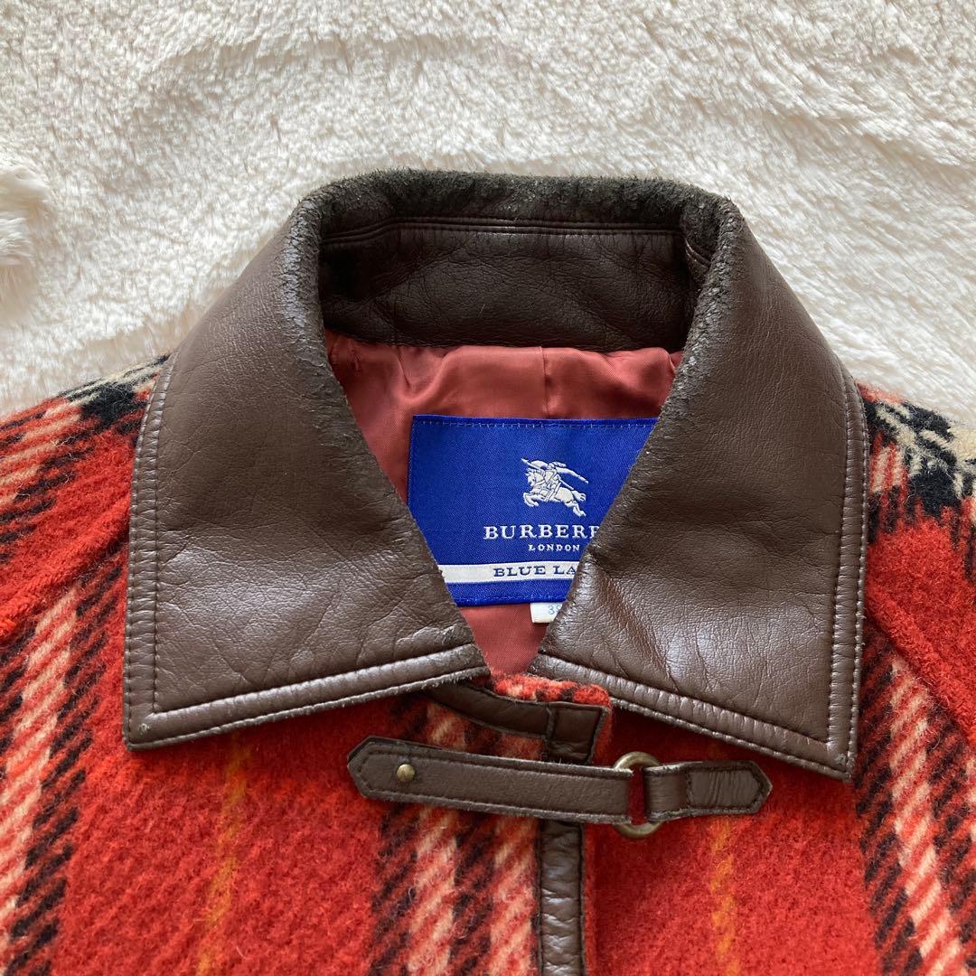 バーバリー ロンドン ブルーレーベル ノバチェック ウールロングコート