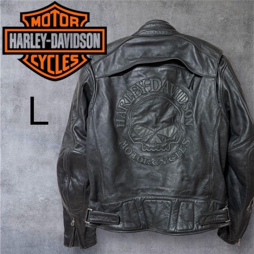 Harley-Davidson レザージャケット L スカル 本革 ライナー付