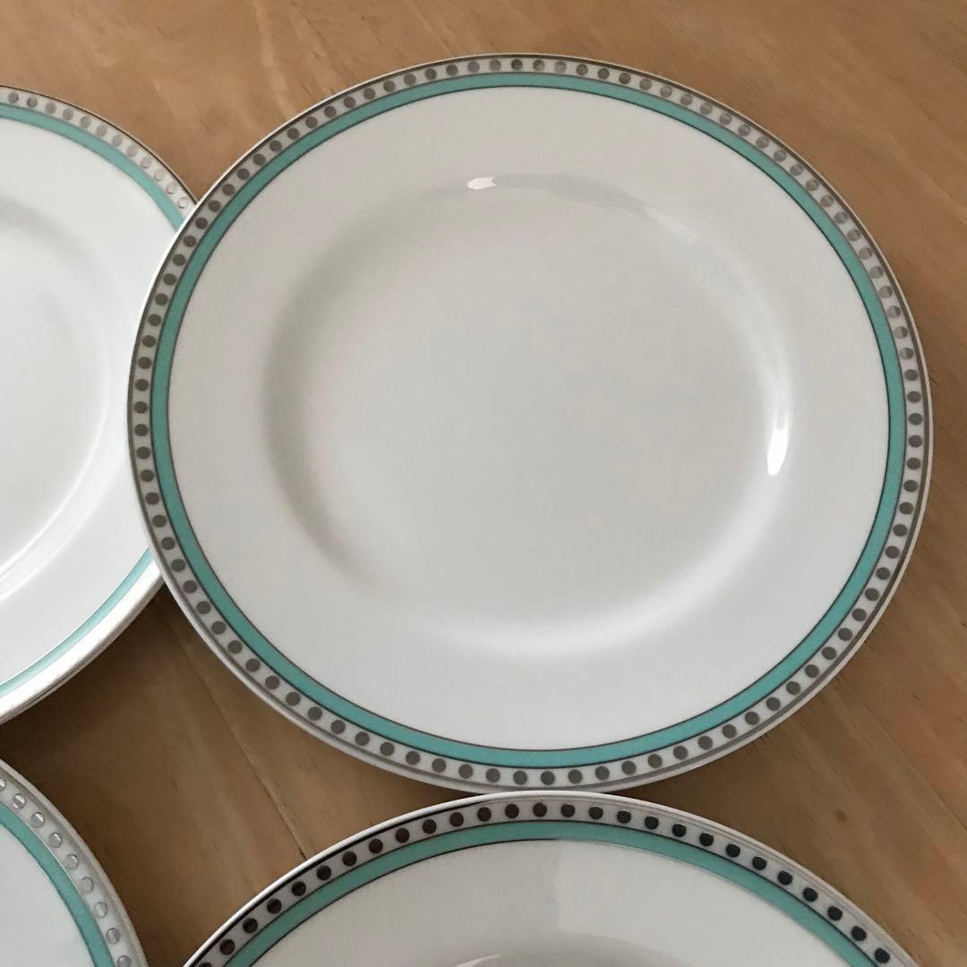 TIFFNY &Co.プラチナブルーバンド デザートプレート4枚セット