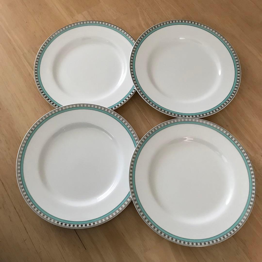 TIFFNY &Co.プラチナブルーバンド デザートプレート4枚セット