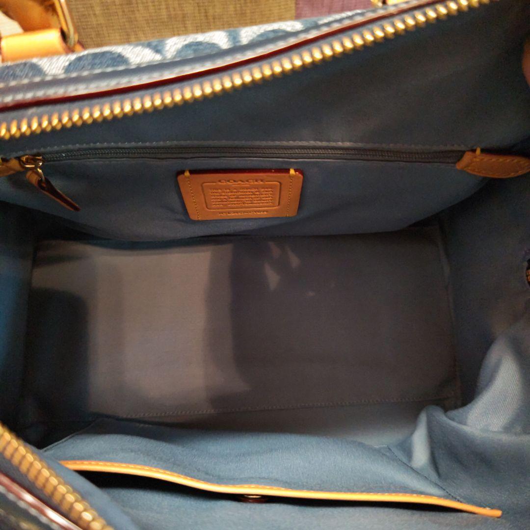 ももたCOACH コーチ ショルダーバッグ ボストンバッグ デニムネイビー