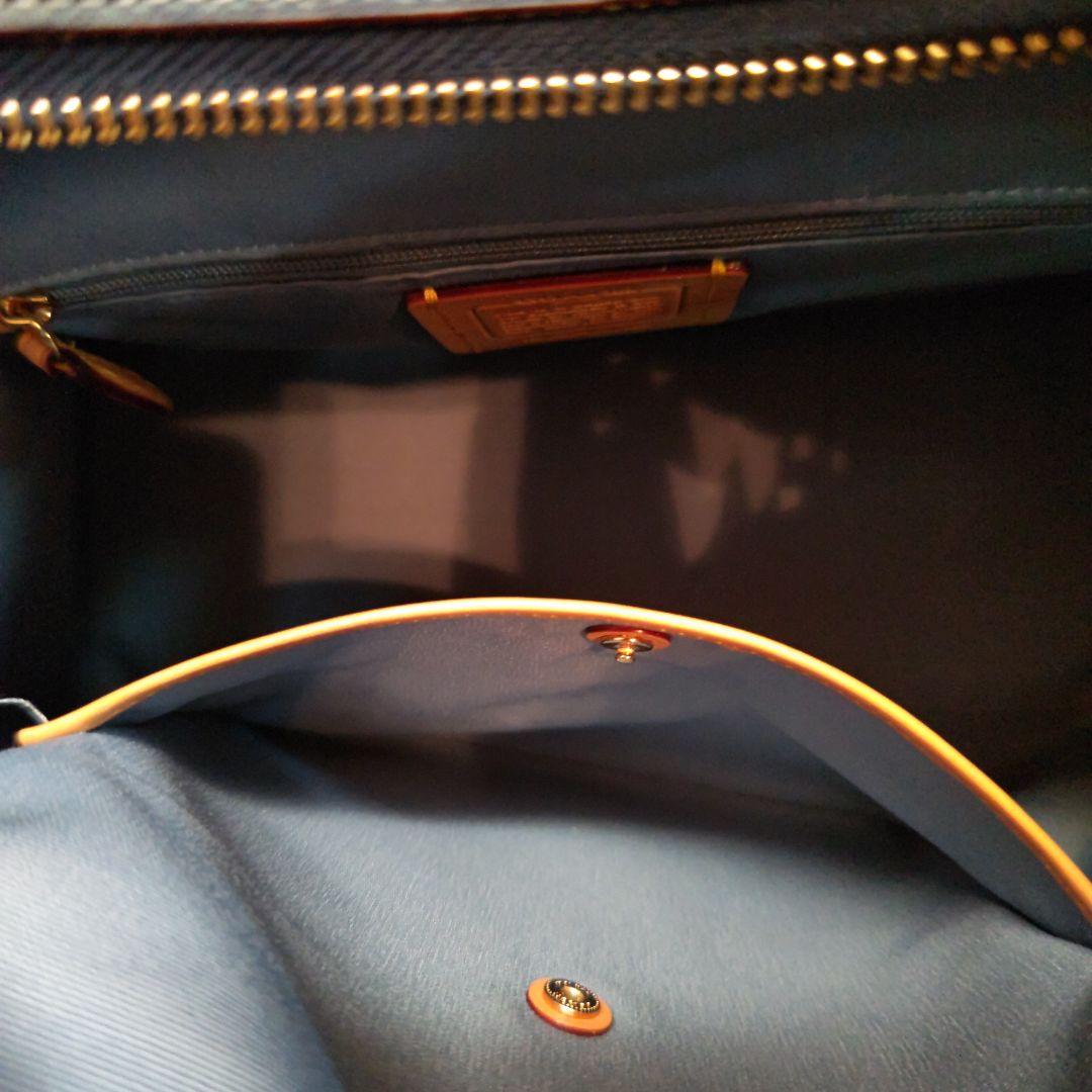 ももたCOACH コーチ ショルダーバッグ ボストンバッグ デニムネイビー