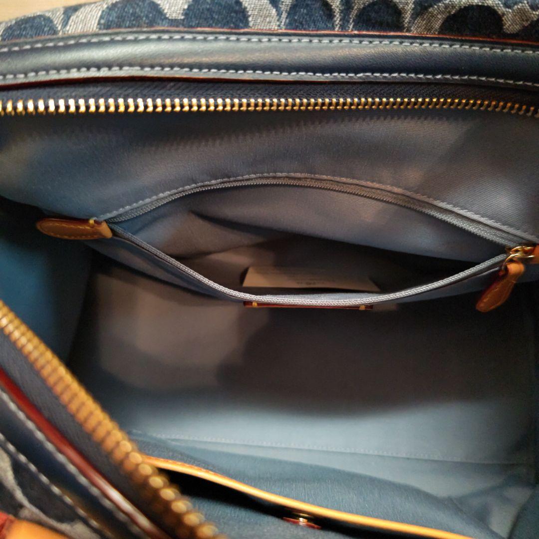 ももたCOACH コーチ ショルダーバッグ ボストンバッグ デニムネイビー