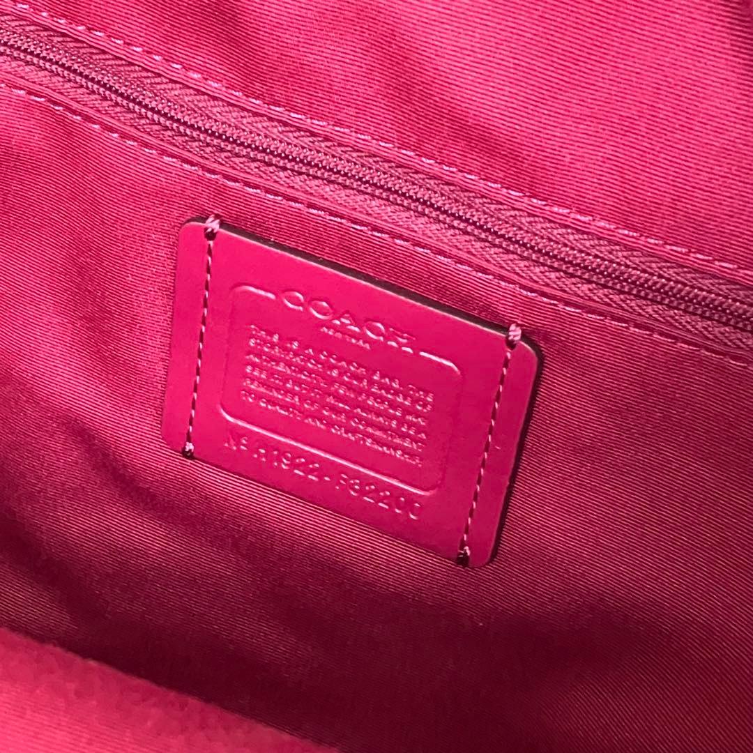 美品 COACH バックパック リュック シグネチャー ピンク
