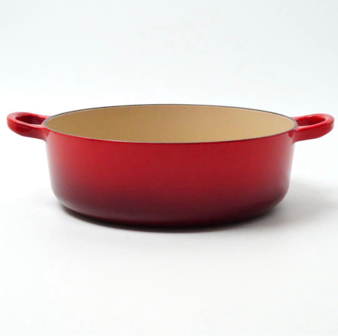 【美品】LE CREUSET　ココット ジャポネーズ チェリーレッド　24cm