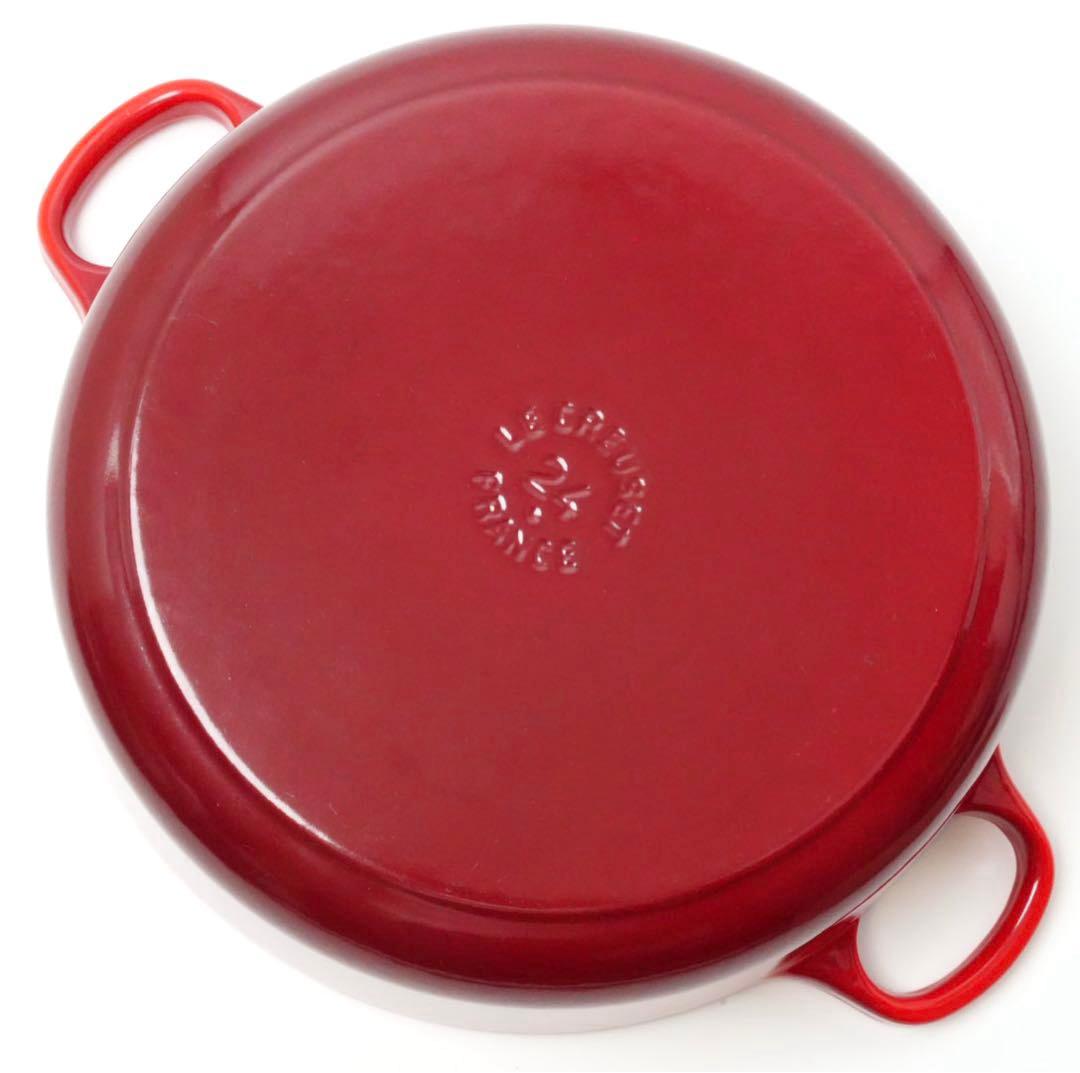 【美品】LE CREUSET　ココット ジャポネーズ チェリーレッド　24cm