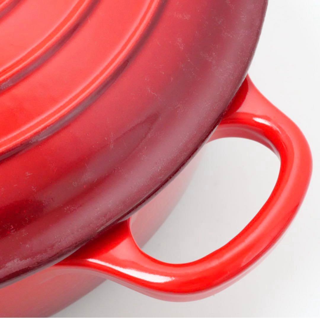 【美品】LE CREUSET　ココット ジャポネーズ チェリーレッド　24cm