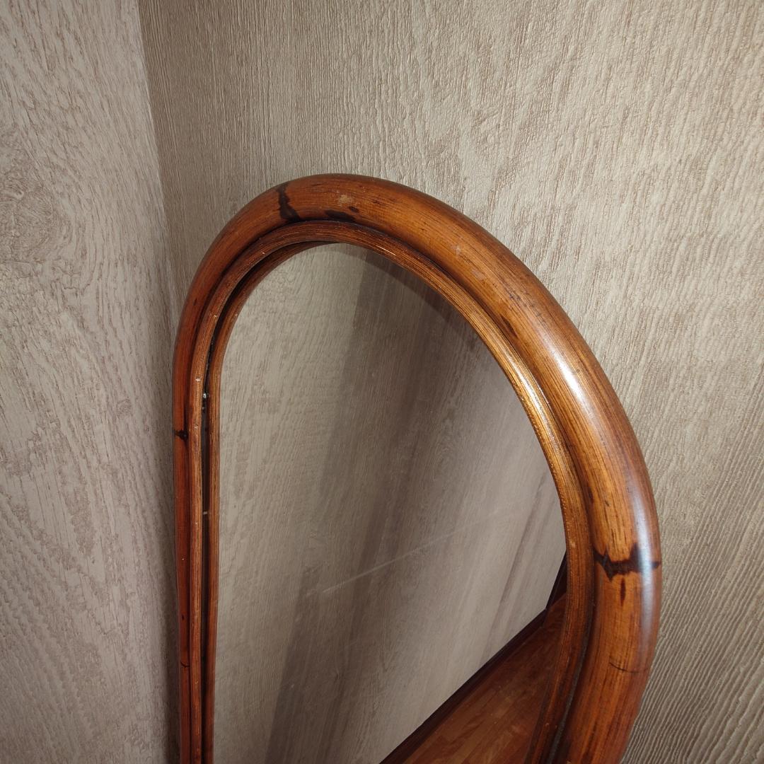 ラタン製スタンドミラー 高さ142cm【匿名配送】