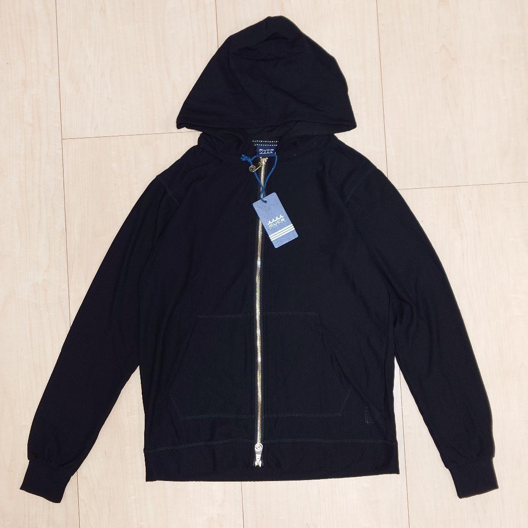 新品 MUTA メッシュジップパーカー ブラック