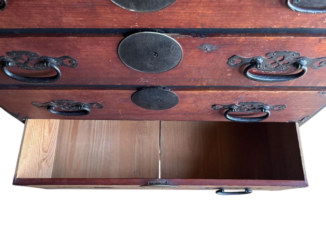 木製箪笥 引き出し昭和レトロ 古家具 5段引き出し箪笥 和箪笥 ビンテージ