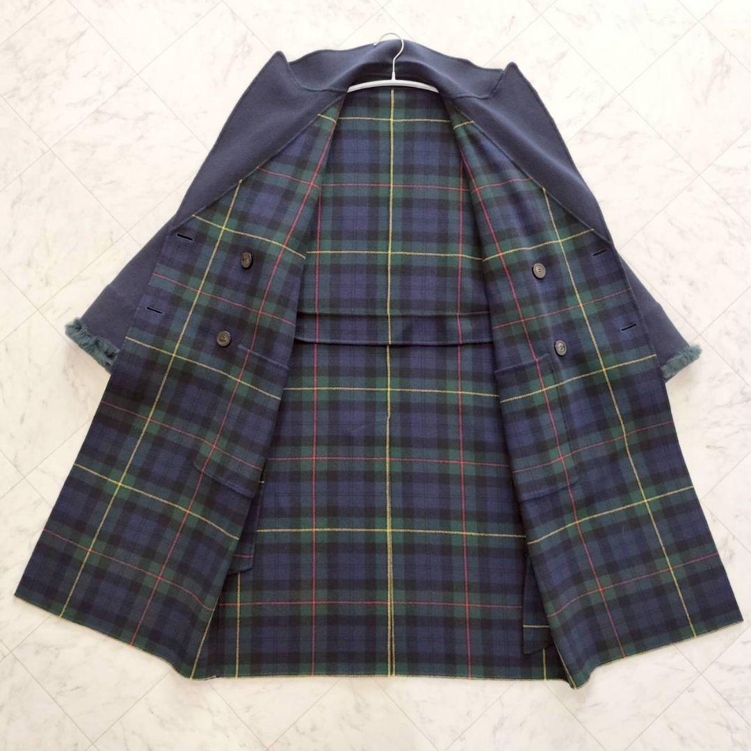 Max mara クチートアマーノ リバーシブル チェック ロング コート