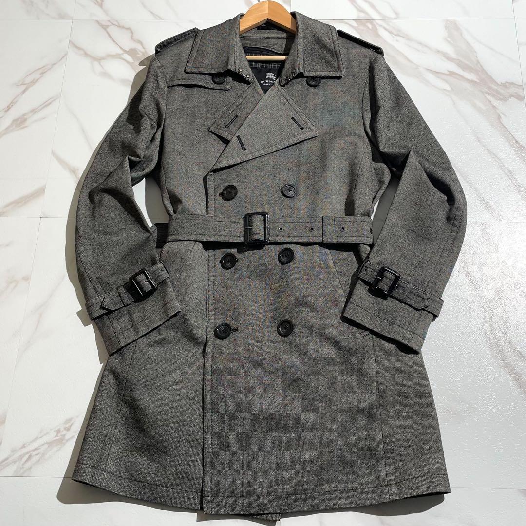 BURBERRY ブラックレーベル トレンチコート ライナー付 グレー 羊毛 M