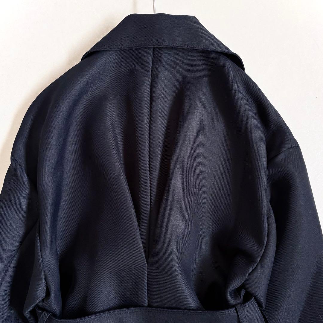 極美品 ノーブル　トリプルクロスラフチェスターコート　ネイビー　36