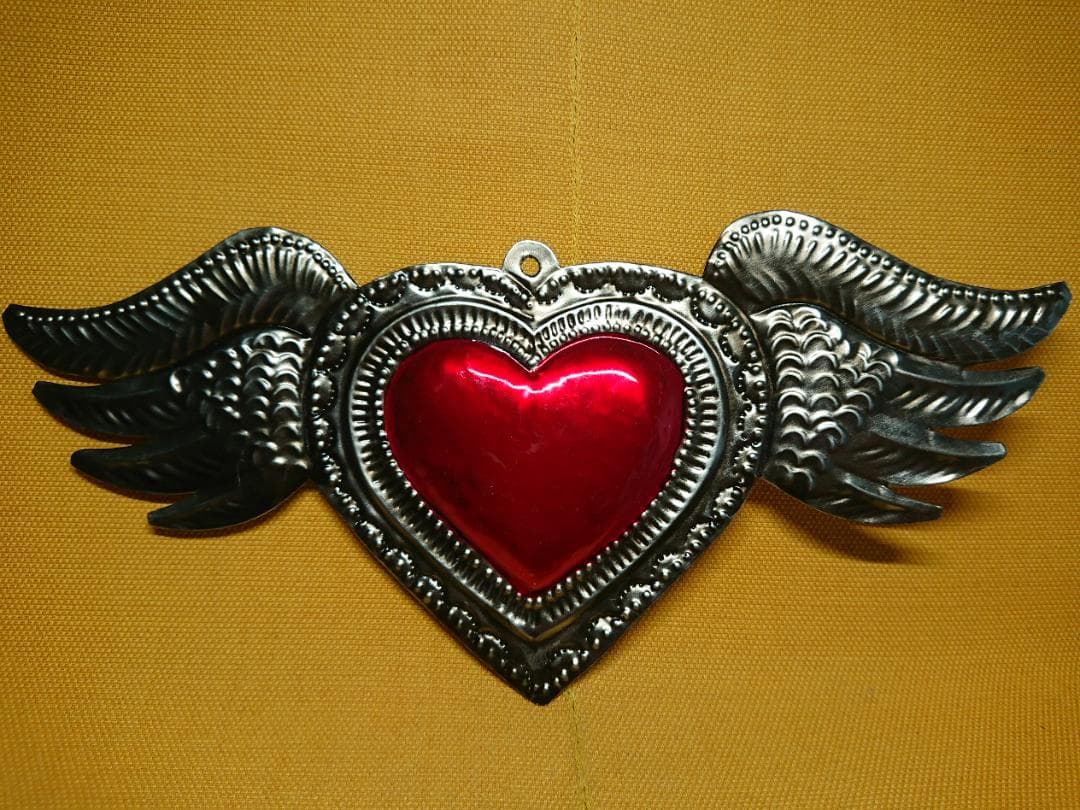 ハート　金属　オブジェ　置物　インテリア　工芸品　美術品　A1122