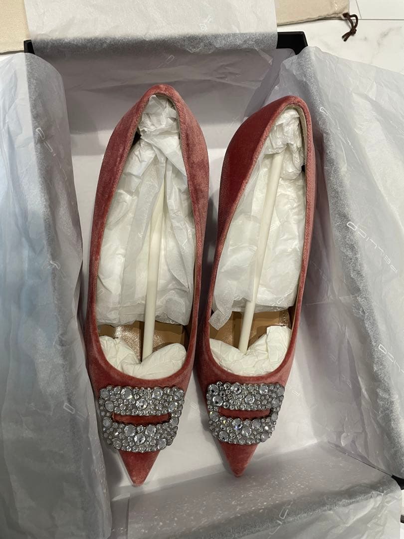 美品　PELLICO（ペリーコ）　ベルベットパンプス　ピンク