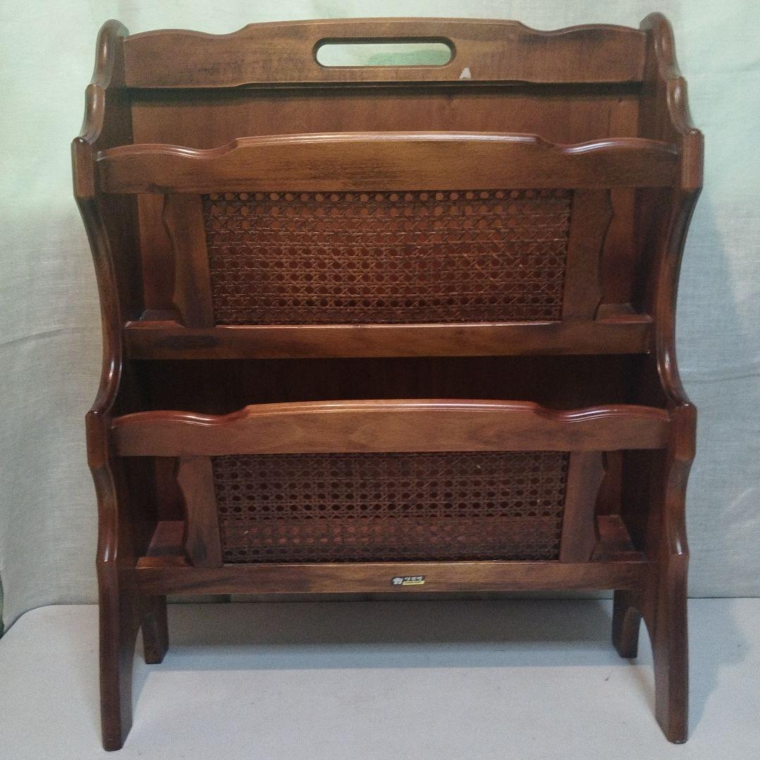 オールド　カリモク　マガジンラック　昭和50年代