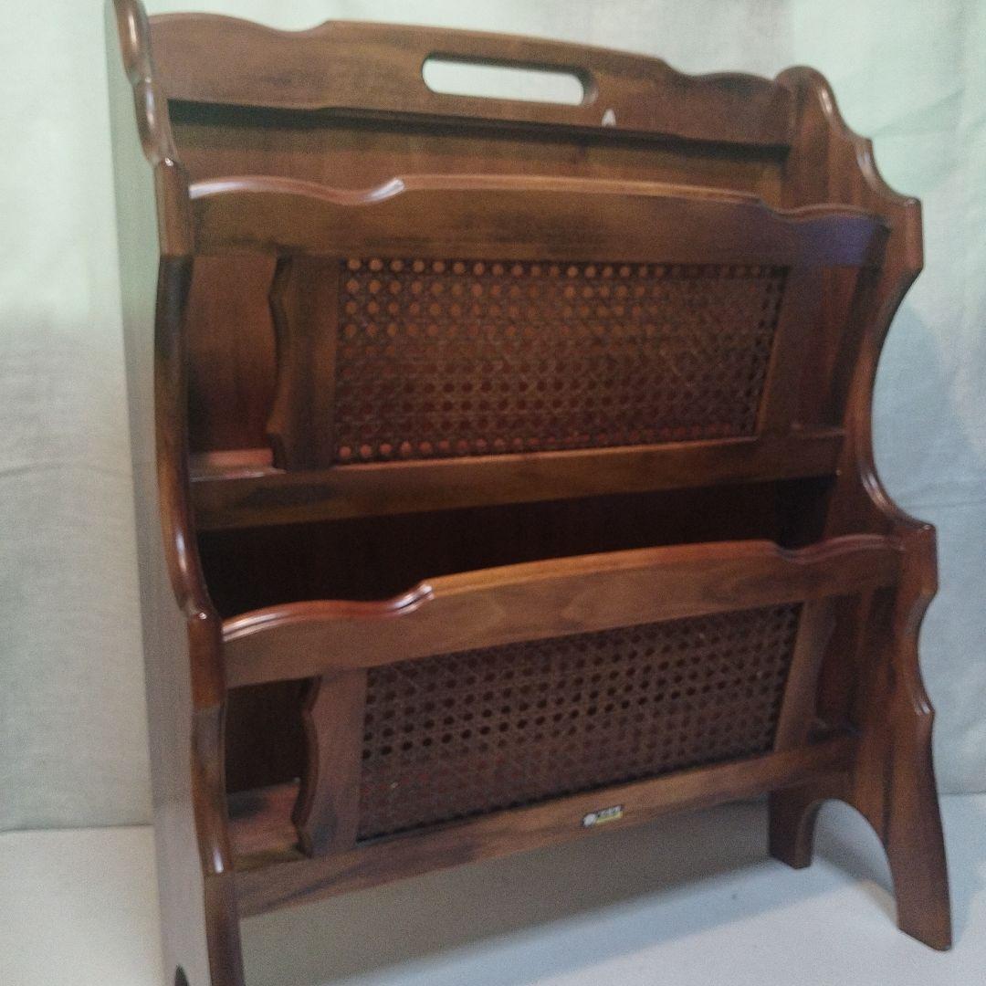 オールド　カリモク　マガジンラック　昭和50年代