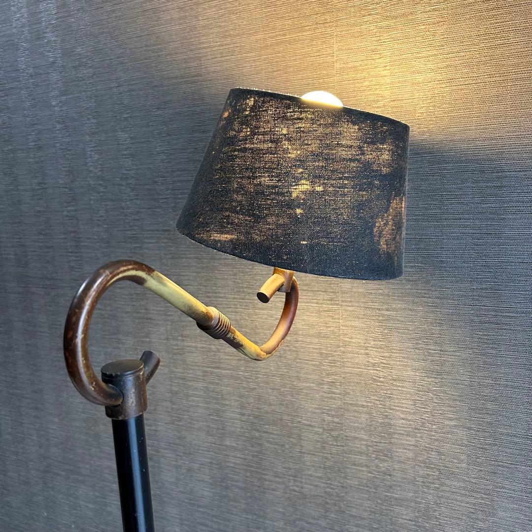 アンティーク フロアスタンド 照明ランプ アイアン 真鍮 インダストリアル￼