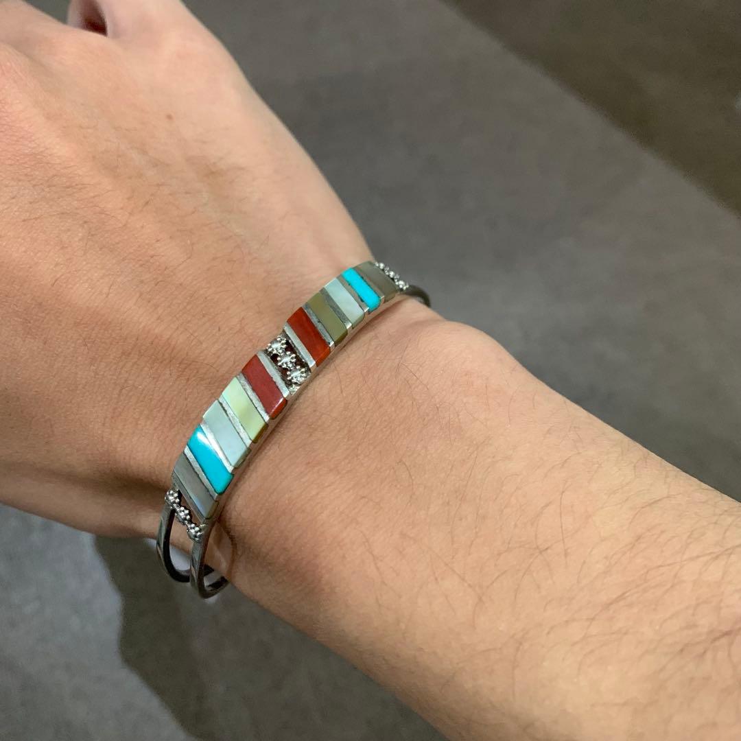 桜　60s インディアンジュエリー　ズニ族　シルバー　925 バングル