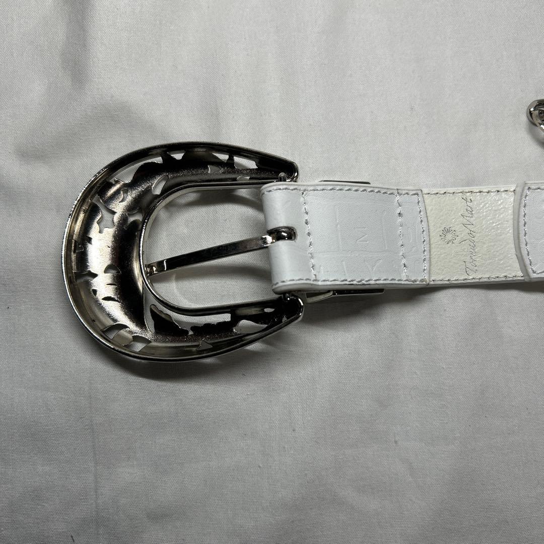 TORNADOMART 本革　コンチョ　スタッズ　ウエスタン　ベルト　レザー　白