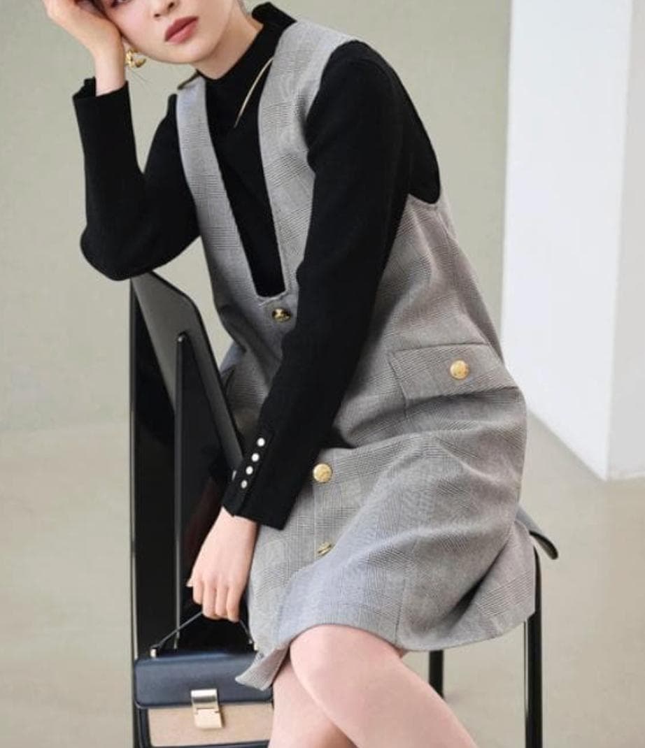 JUSGLITTY ジャスグリッティー フロント釦ミニジャンスカ XS