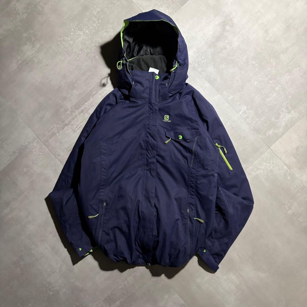 完品 00s SALOMON サロモン マウンテンパーカー パフジャケット　紺色