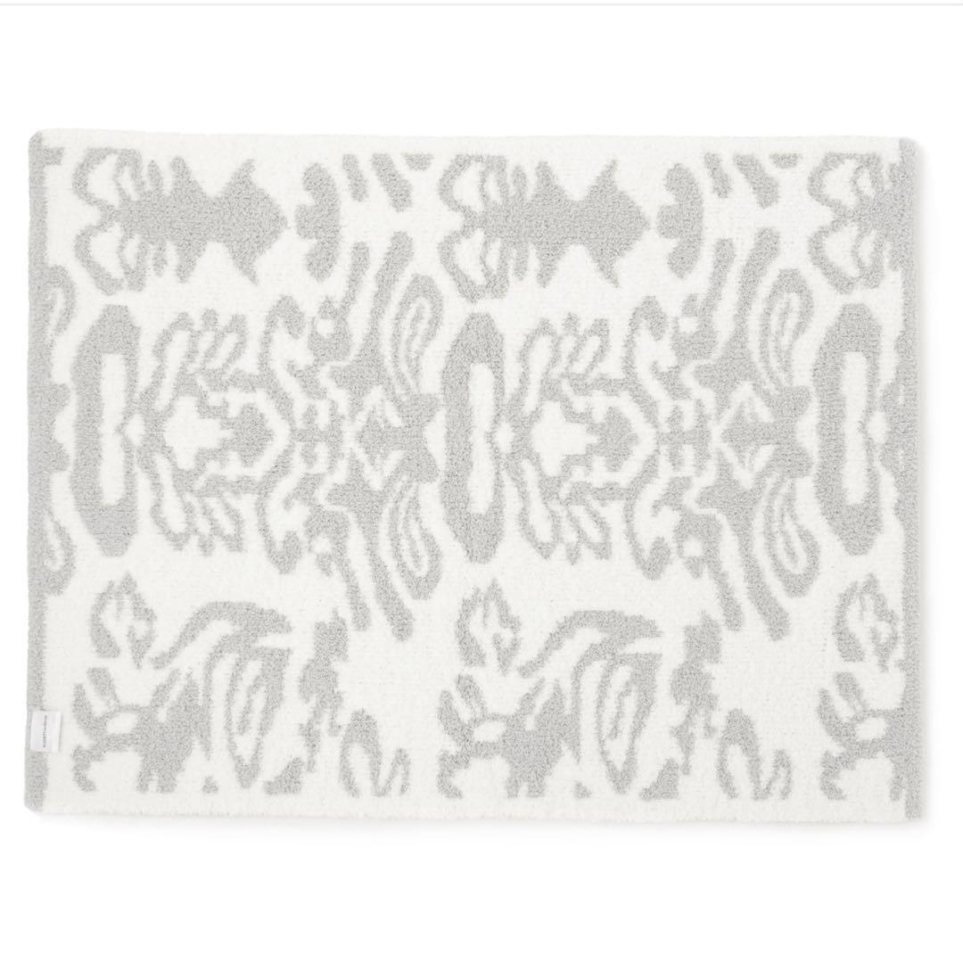 新品未使用 kashwére ハーフブランケット ダマスク グレー・ホワイト