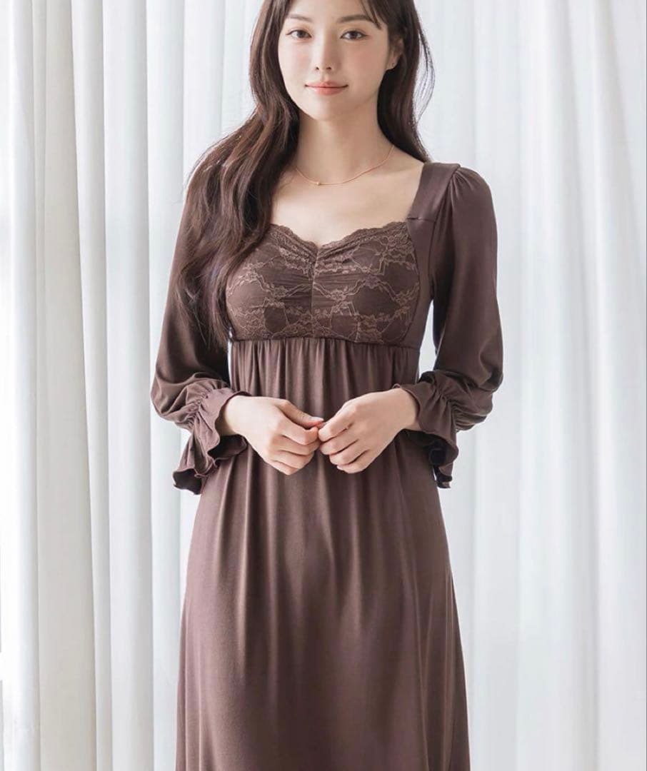 ツーハッチ　《ラクシアスリープ》ナイトブラワンピース 長袖マキシ丈 65M 3点