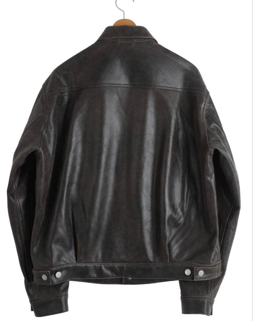 ア*ル様 YOKE 26SS Cracked Leather Trucker J