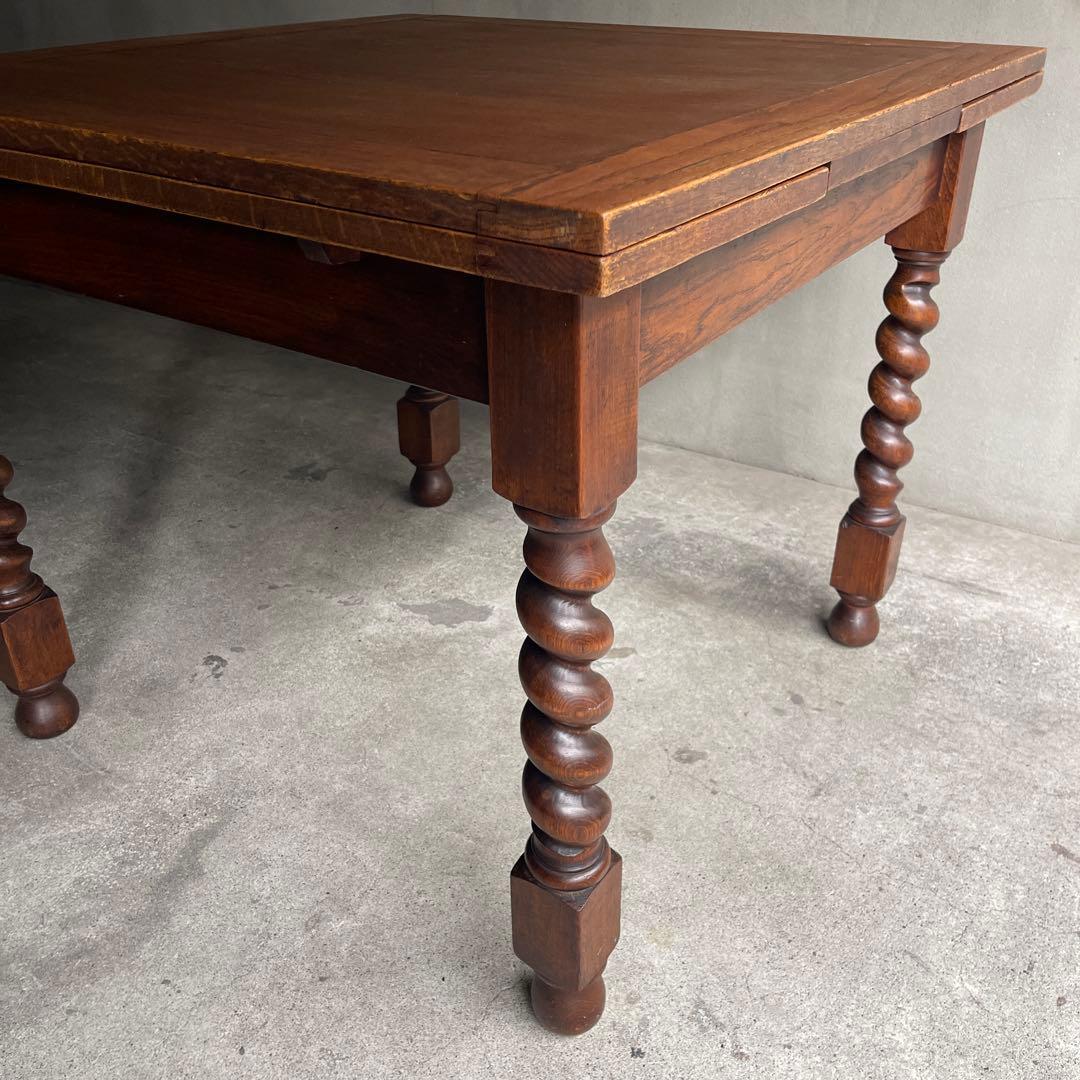 イギリス　アンティーク家具 ドローリーフテーブル 拡張テーブル　オーク