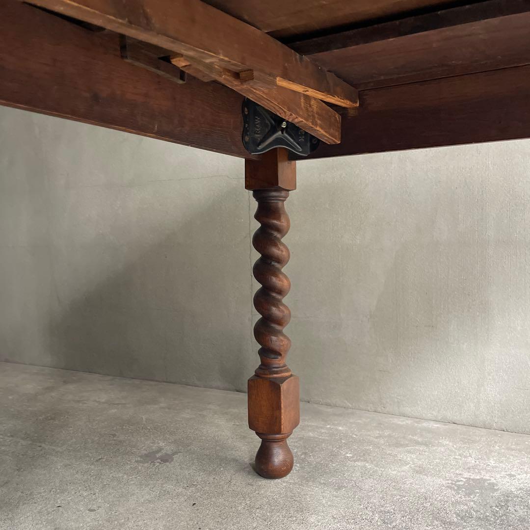 イギリス　アンティーク家具 ドローリーフテーブル 拡張テーブル　オーク