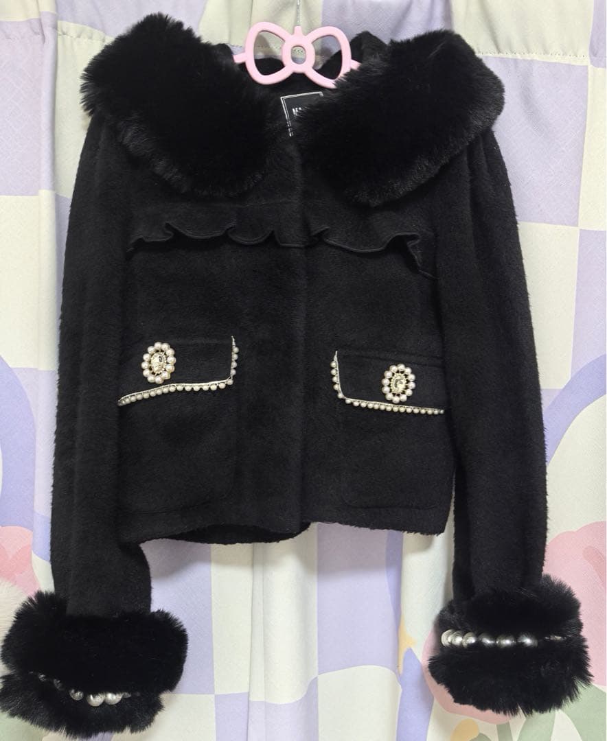 マーズ Ma*rs ポケットパール付きショートコート ブラック