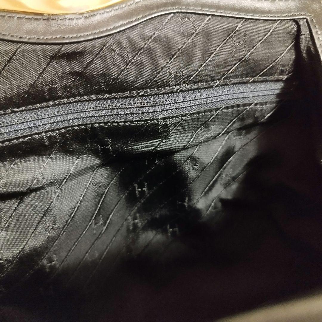 濱野皮革工藝 サンピエトロ 皇室御用達 がま口 ハンドバッグ 貴石 レザー