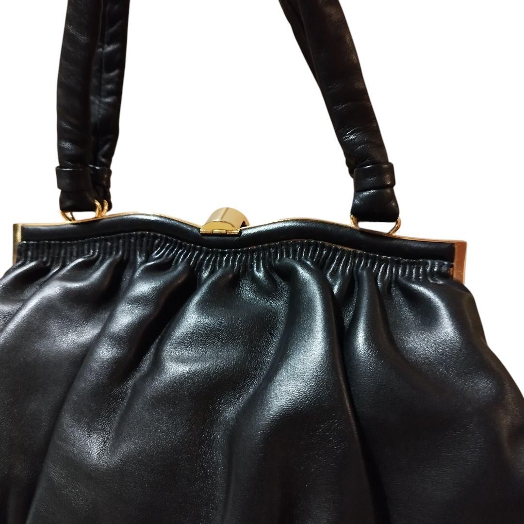 濱野皮革工藝 サンピエトロ 皇室御用達 がま口 ハンドバッグ 貴石 レザー