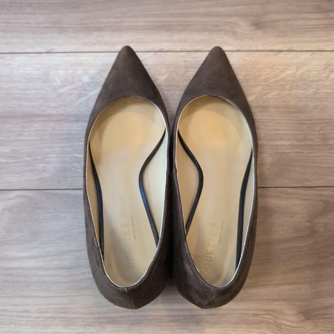 【現行品/美品】オデットエオディールパンプス　ブロックヒール　ダークブラウン