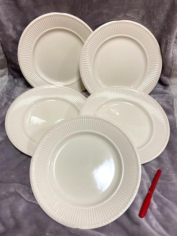 ★ほぼ未使用!!「」黒壷マークのプレート皿5枚セット・26.5㎝