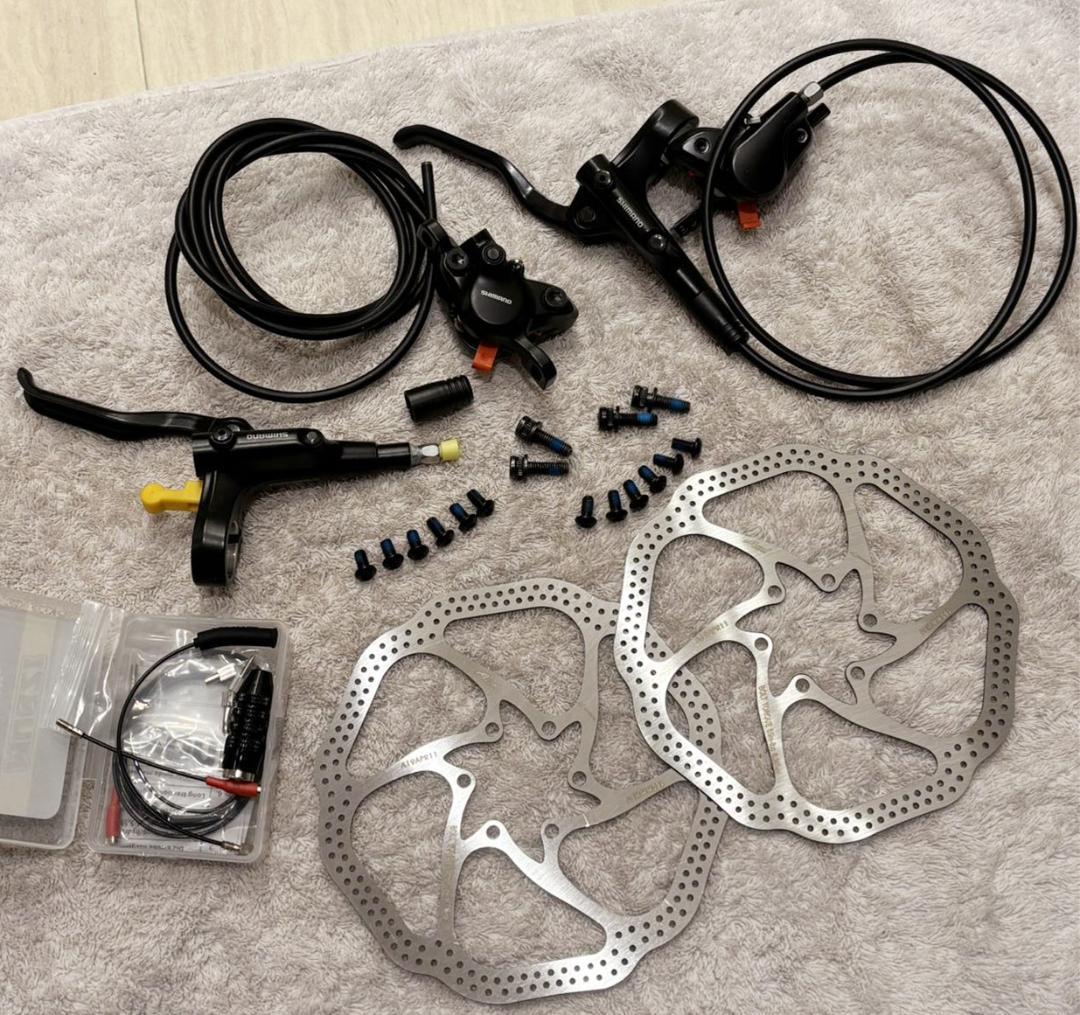 シマノMT200油圧ディスクブレーキ(インナケーブル)HS1ローター２枚付き